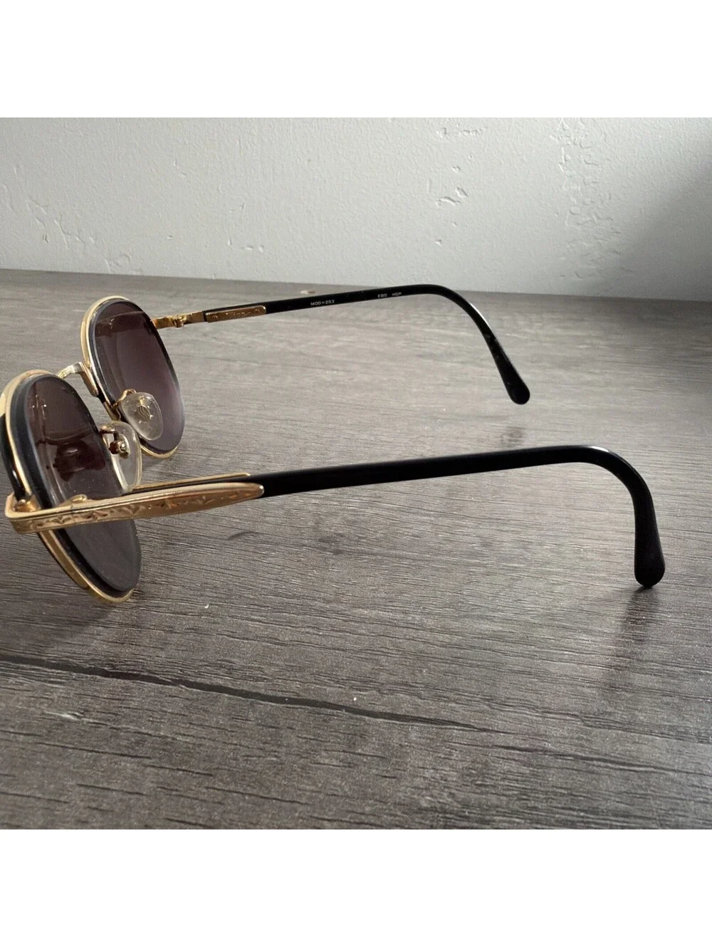 TURA Eyeglasses Mod=203 EBO-HGP Design Womens Black Gold 53-18-140 FRAMES ONLY